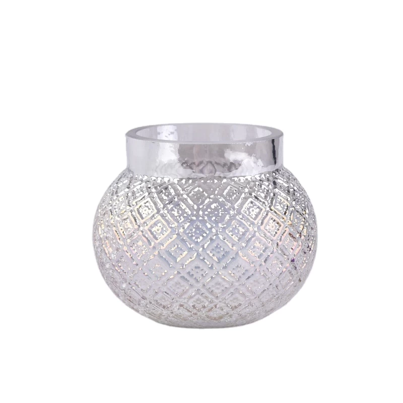 Wholesales Luxury white round glass jar candle