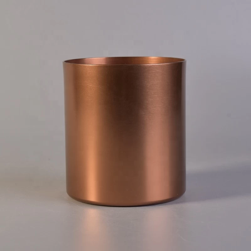 vintage aluminum metal candle jar bucket holder cup