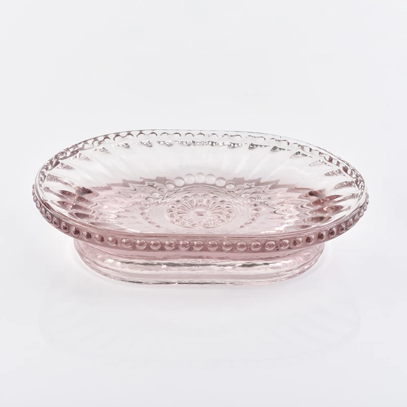 simply pink color tumbler soap dish glass bathroom accessories sets