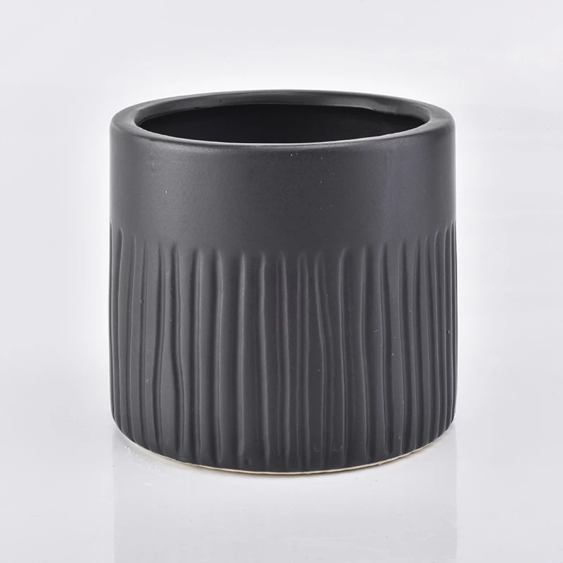 Popular black ceramic candle jars wholesale
