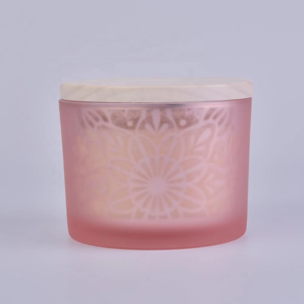 Luxury 12oz glass candle jar with lid