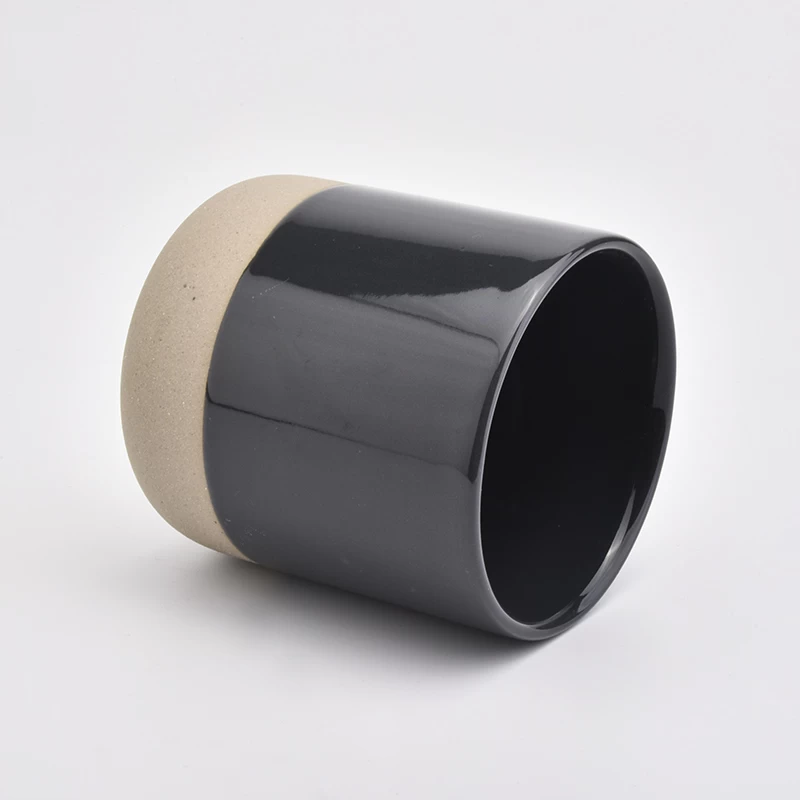 10oz 420ml Black Ceramic Candle Jar For Wedding Party wholesale