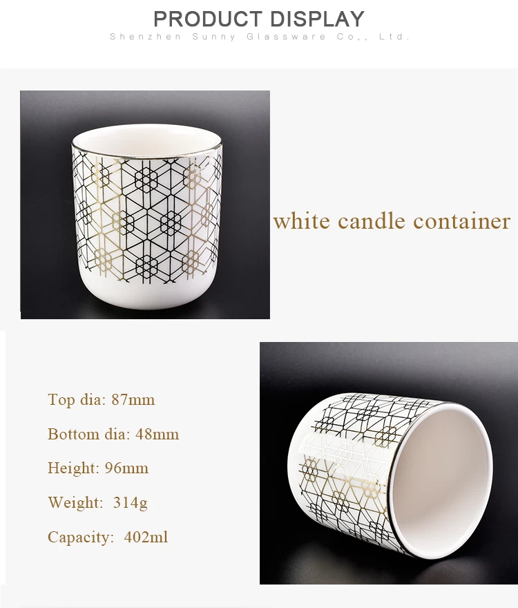 wholesale low price high quality white candle container for home decor