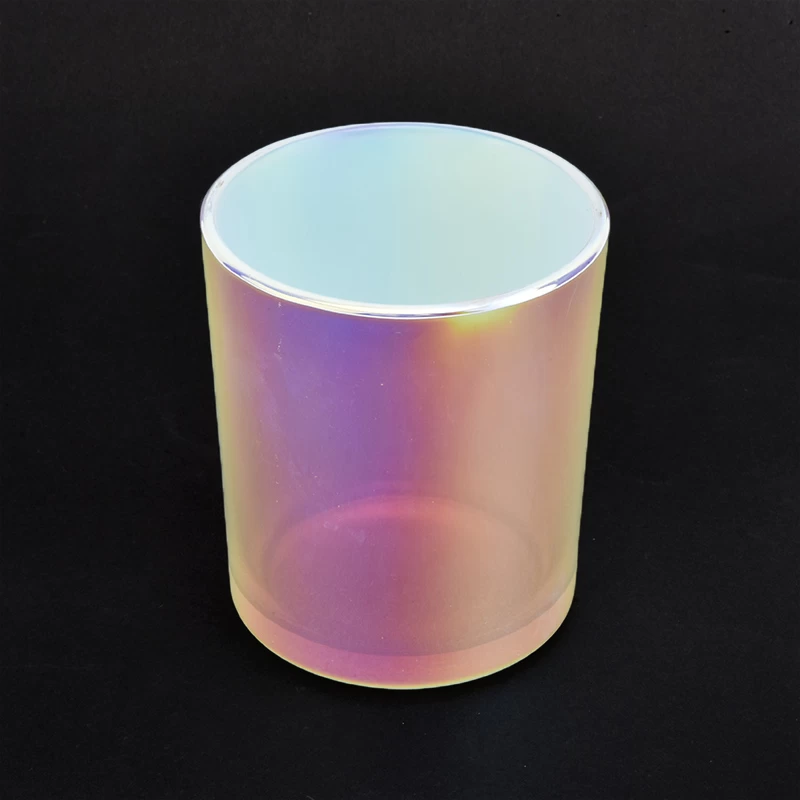 10oz Luxury White Iridescent Glass Candle Jar For Wedding Party