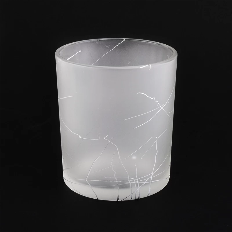 8oz Popular Cylinder Shaped Frosted Glass Candle Jar 