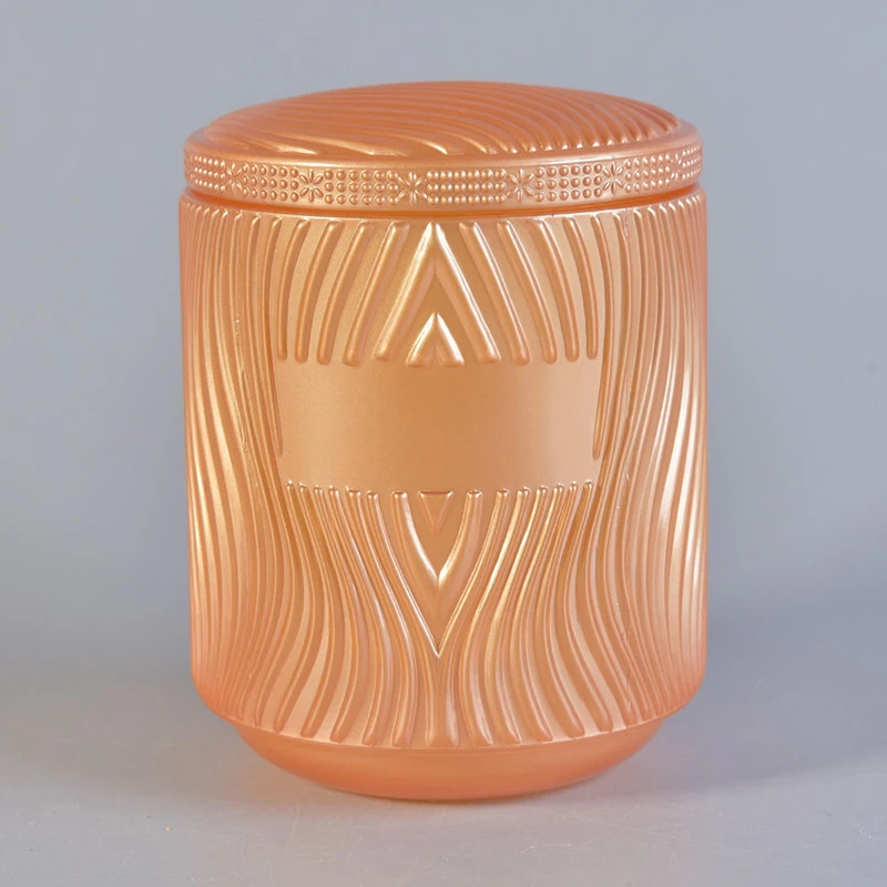 Luxury glass candle jar with lid for candle making