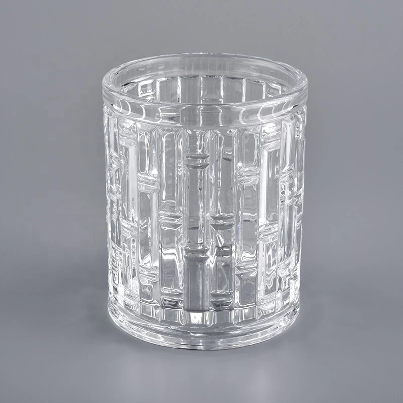 Luxury Crystal Embossed Glass Candle Jars For Christmas