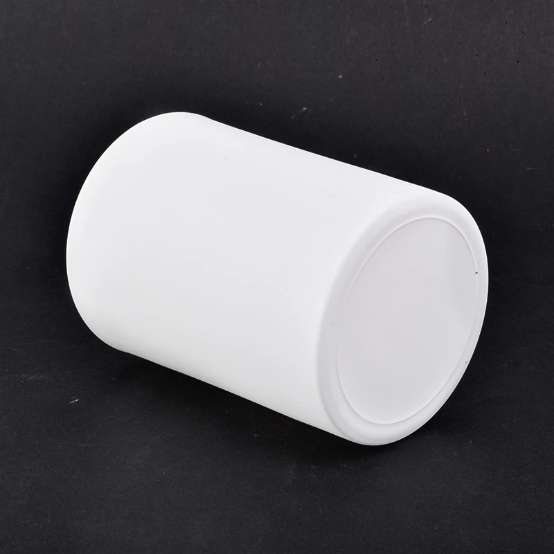 China 350ml Matte White Glass Candle Jar For Home Decoration