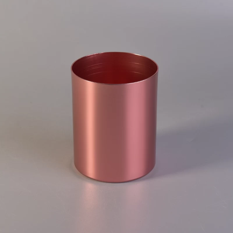 Rose Gold Cylinder Shaped Metal  Votive Candle Holders