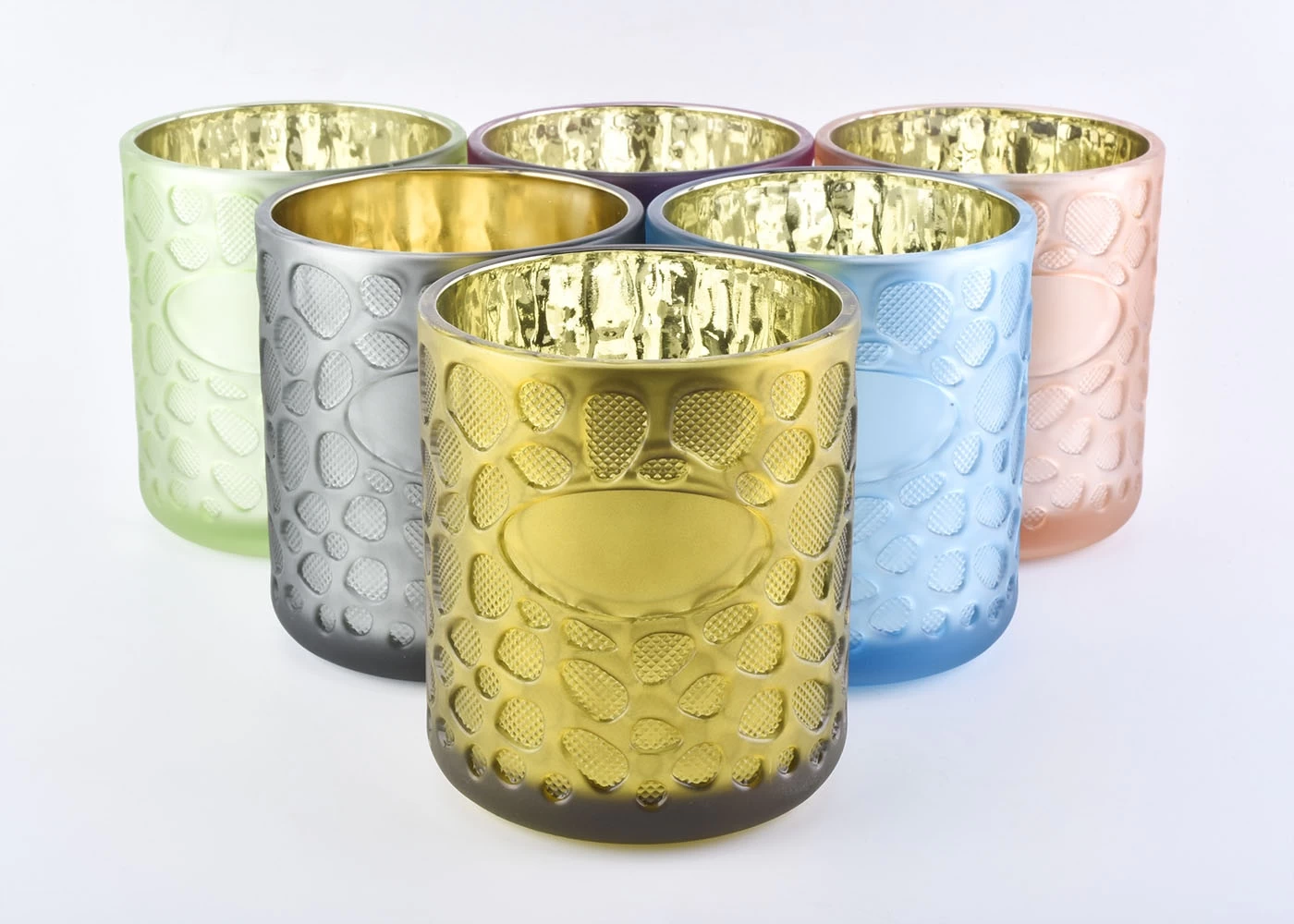Sunny Design Unique Decorative White Glass Candle Holders