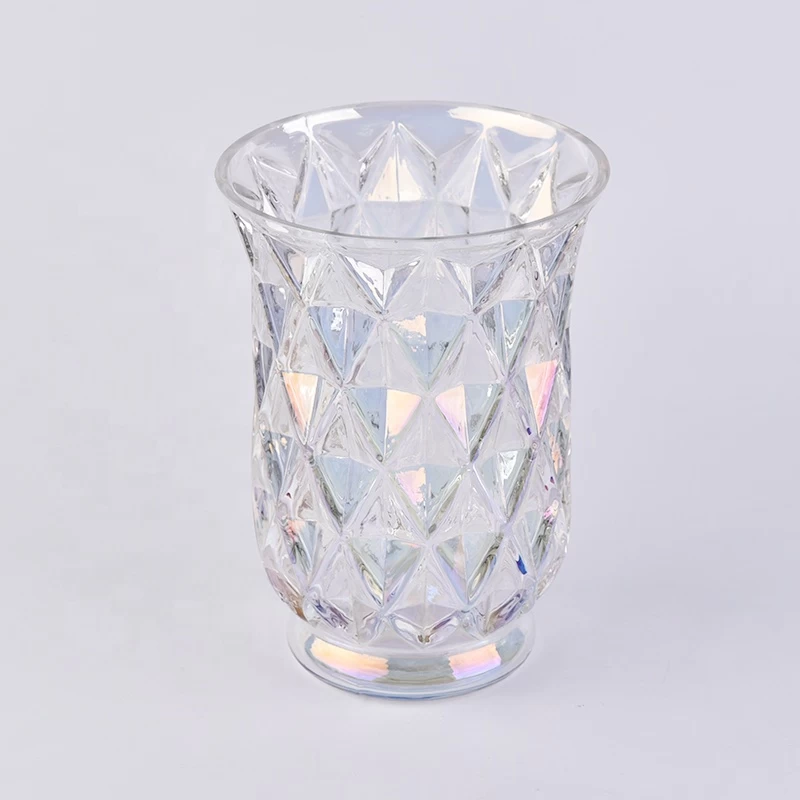 Crystal decorative pillar Glass Candle jars for home decor