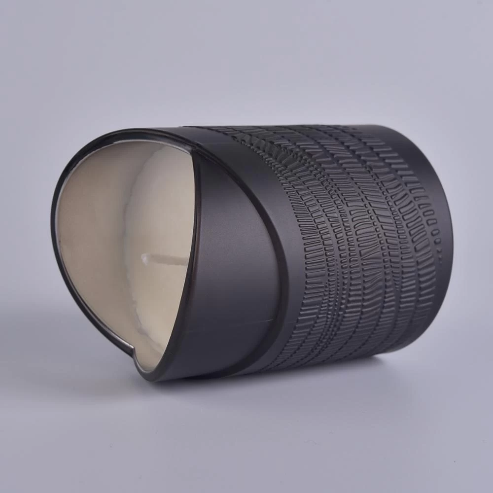 Wholesale Luxury 8oz Black Glass Candle Jars