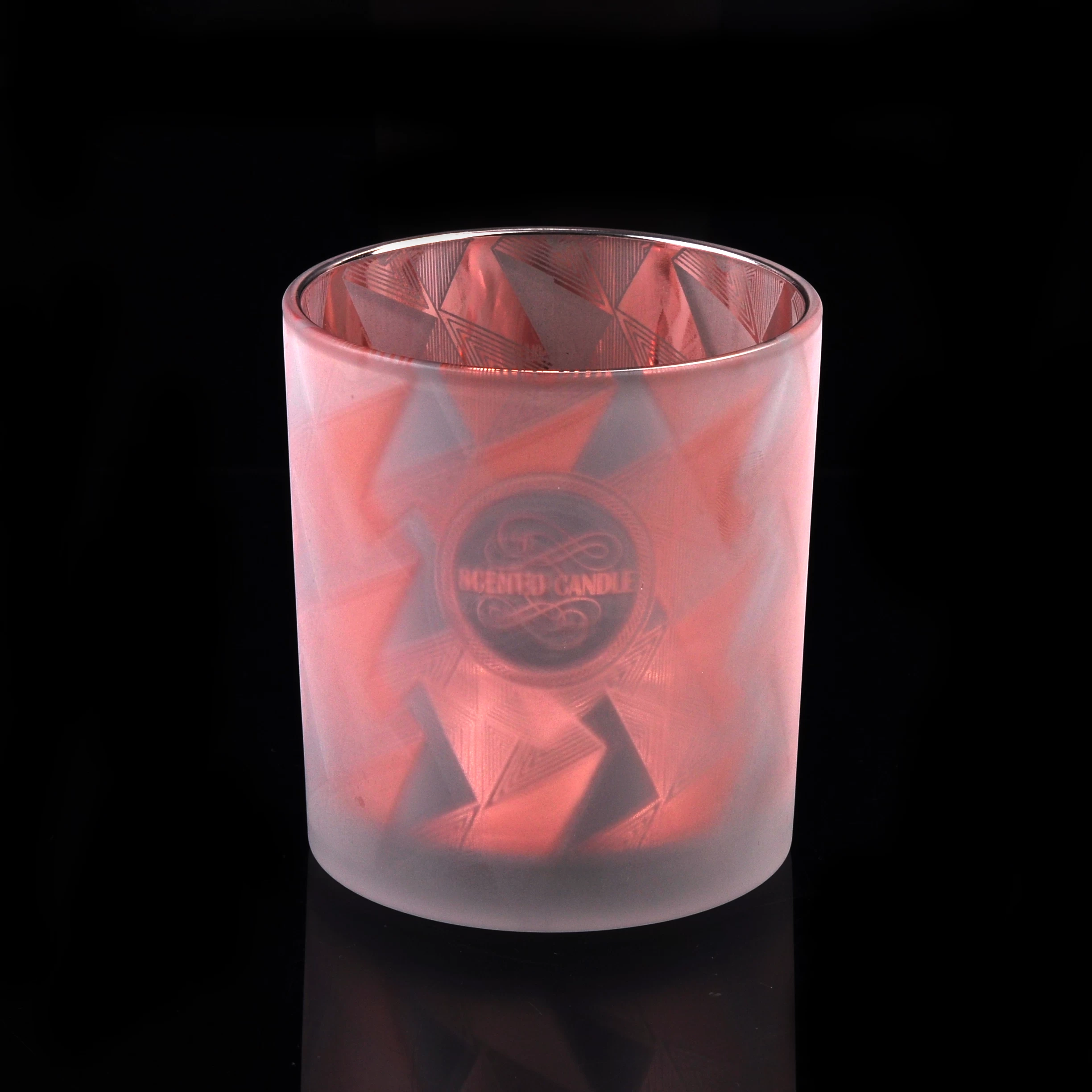 6oz 8oz 10oz Rose Gold Laser Engraving Glass Candle Jars