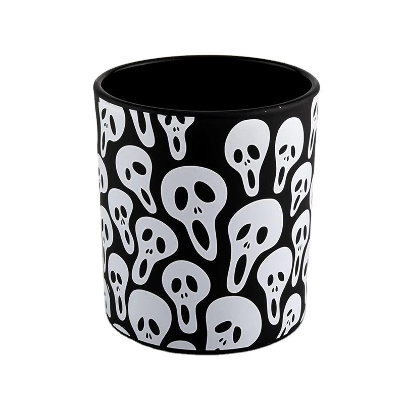 Suppliers decorative black votive luxury glass candle holder jar 10oz