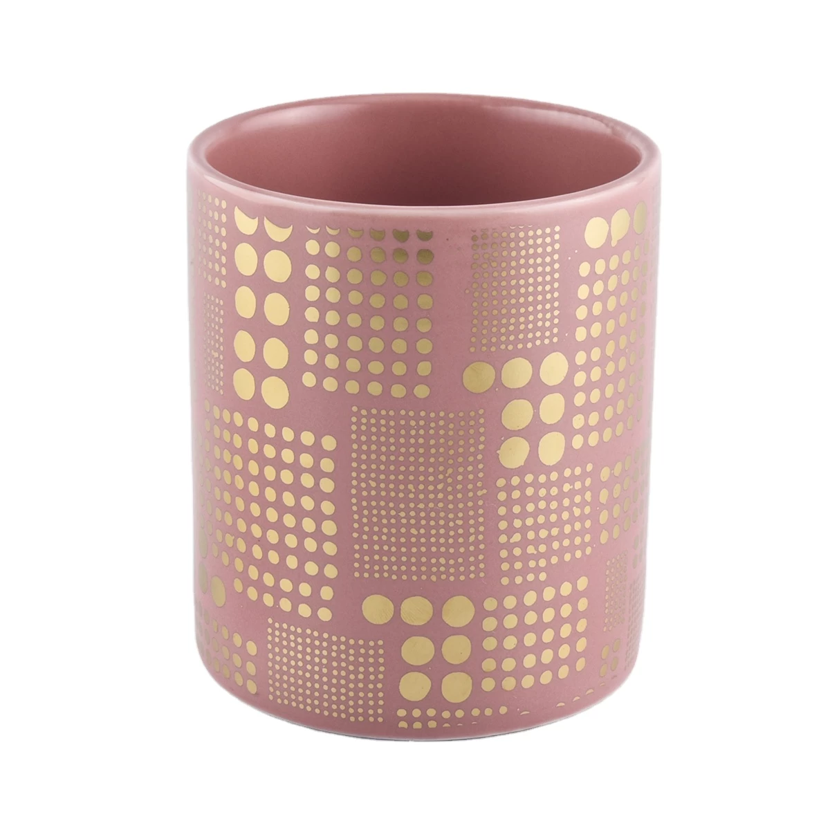 Eco friendly custom luxury pink empty ceramic candle jars