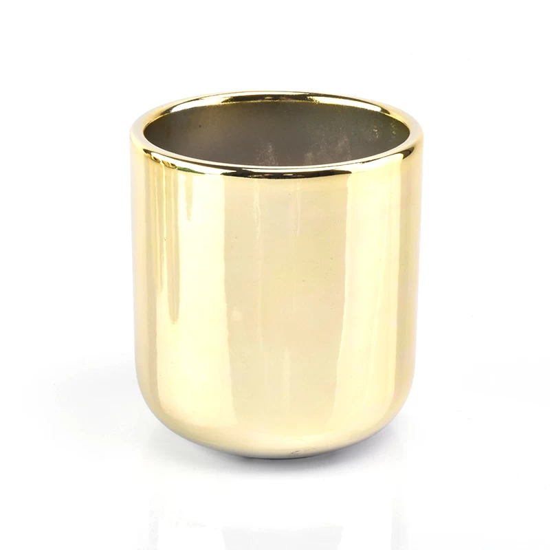 400ml Gold Plating Ceramic Candle Holders