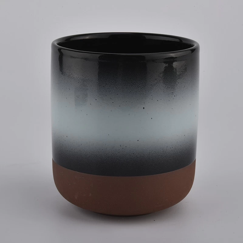 Beautiful Transmutation Glazed Ceramic Candle Jars