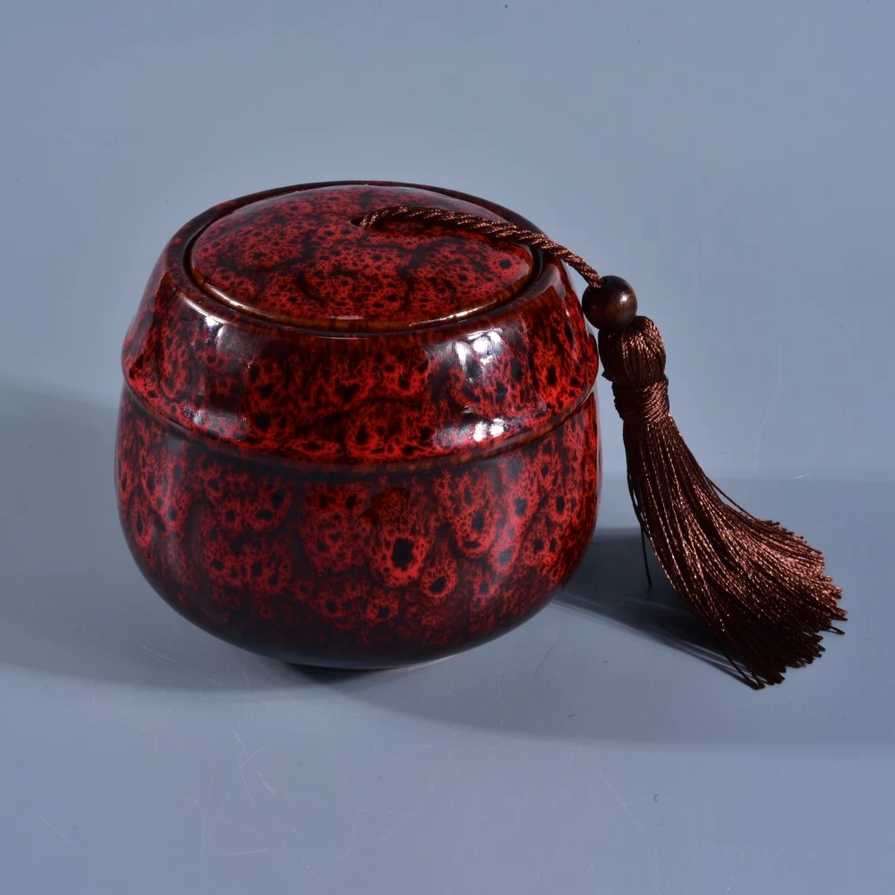 China 8oz 10oz Sunny chinese vintage decorative ceramic candle jars with lid manufacturer