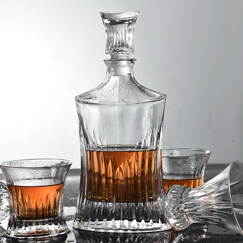 5 pieces in stock Lead-free crystal Glass whiskey cups Liquor Decanter sets