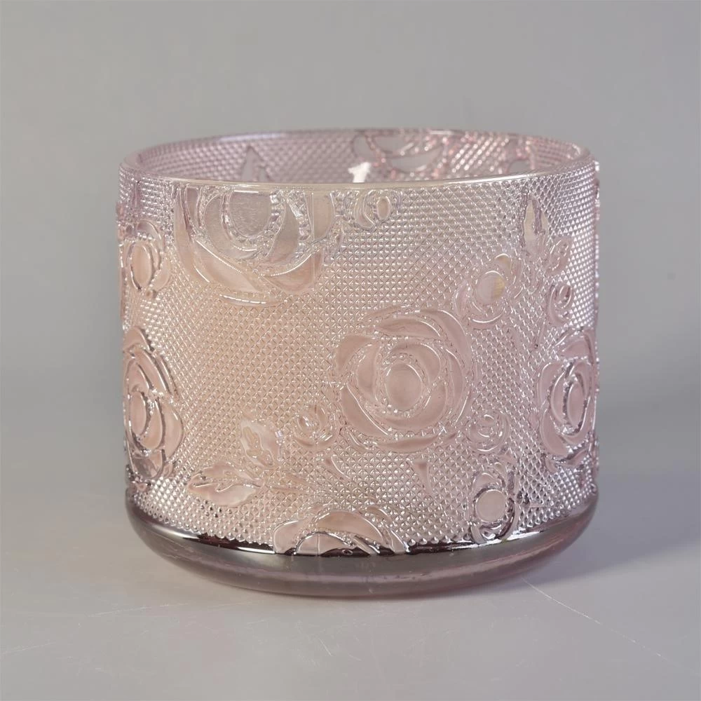 Customized rose decorative luxury glass holder for candle making