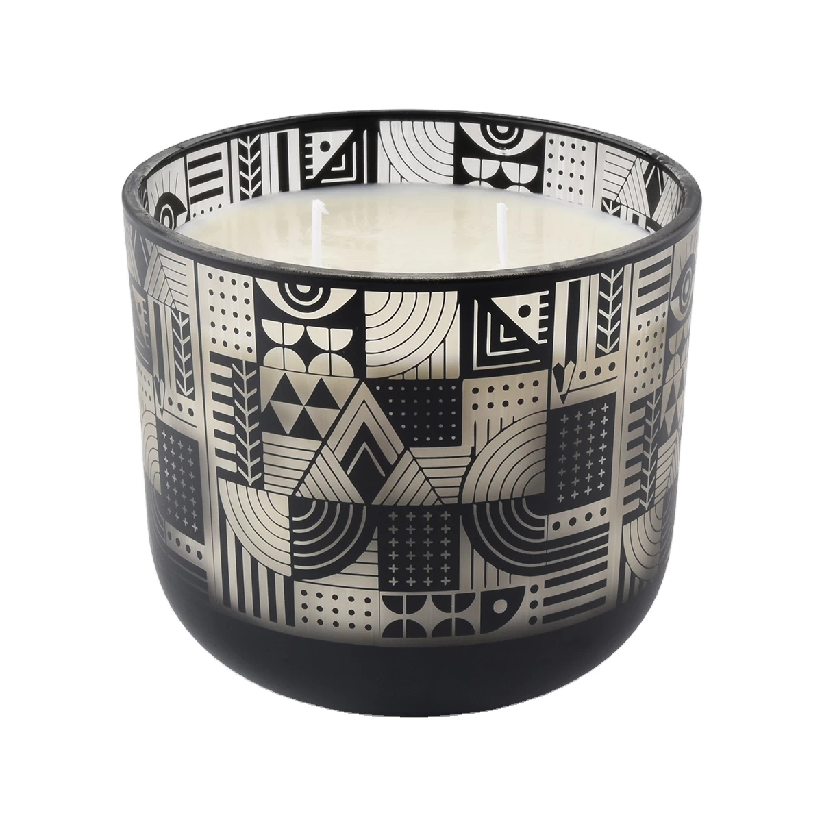 Wholesales empty tealight decorative black ceramic candle holder jar