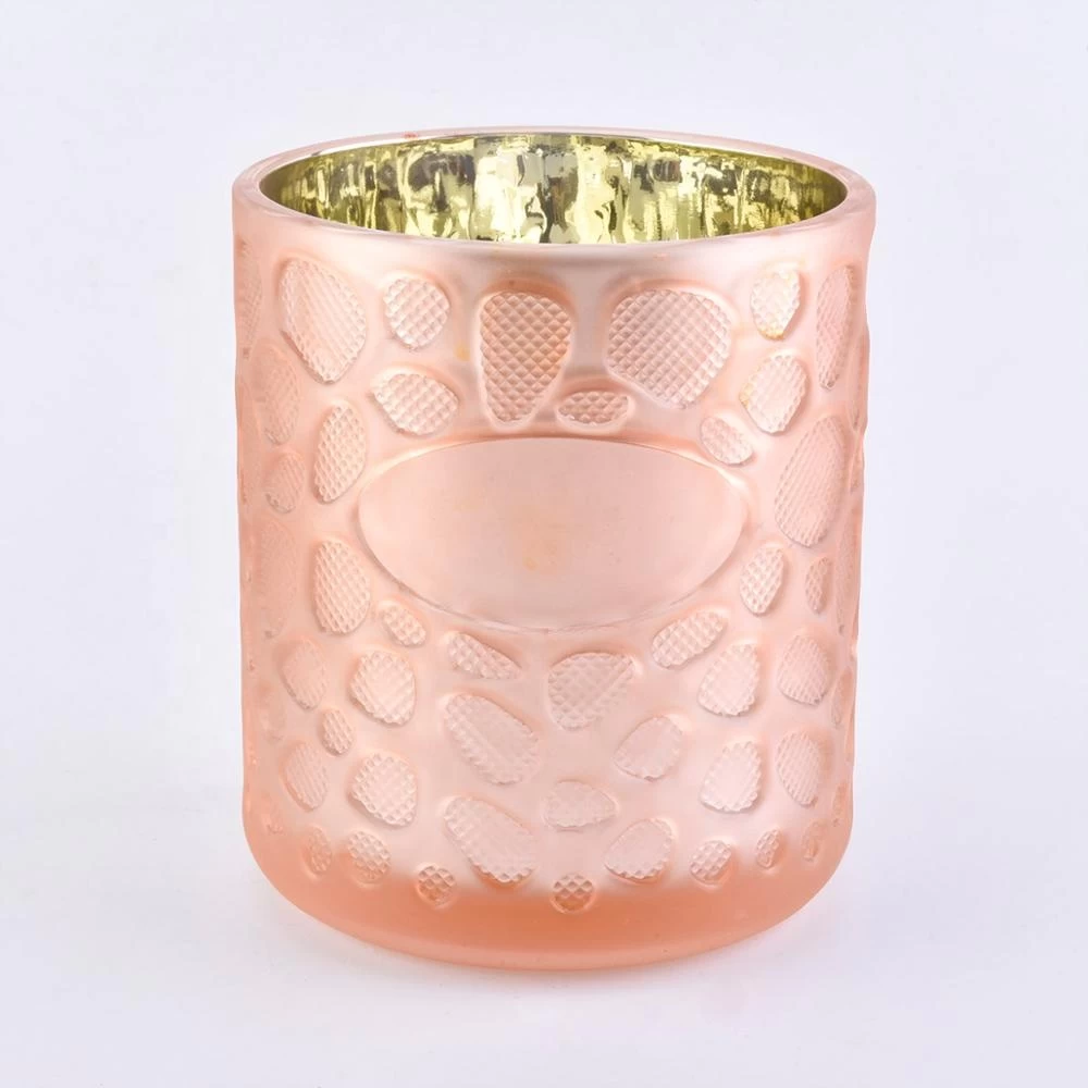 Sunny award-winning design luxury frosted electroplated decorative glass candle jar