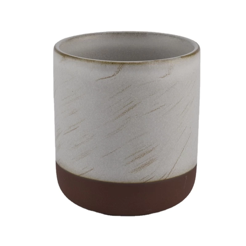 8 oz 10 oz In bulk empty decorative frosted custom ceramic candle jar