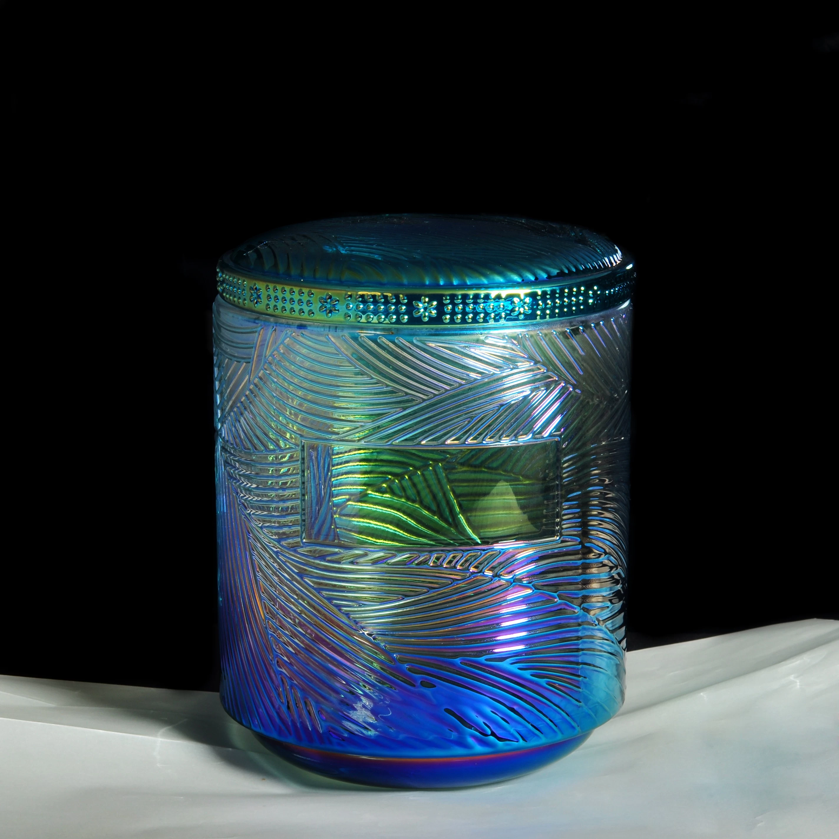 10oz 20oz Sunny lotus Luxury glass candle jars with lids