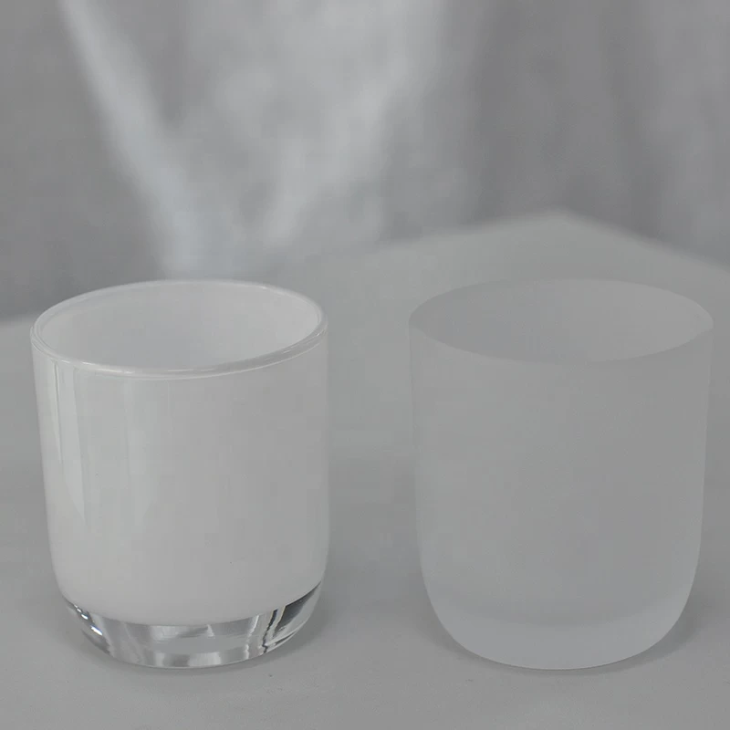 Frosted Glass Candle Jar With Round Bottom