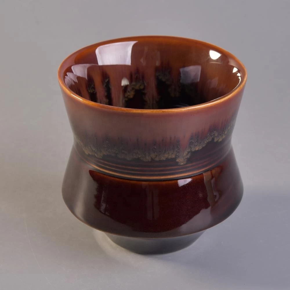 Wholesales brown candle ceramic container 8oz 10oz 12oz