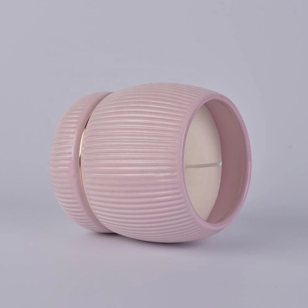 Wholesales decorative empty pink ceramic candle holder