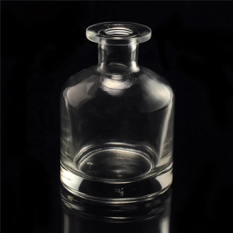 100ml luxury round decorative frosted clear glass reed diffuser bottle