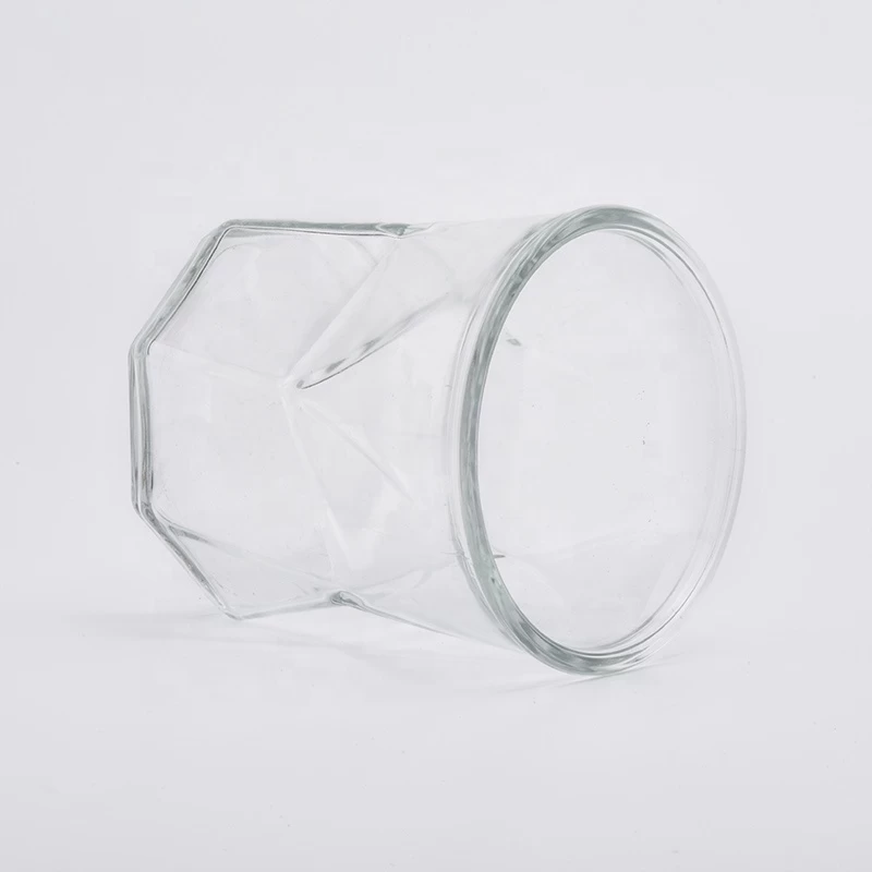 Sunny tealight custom decorative clear glass candle holder vessel