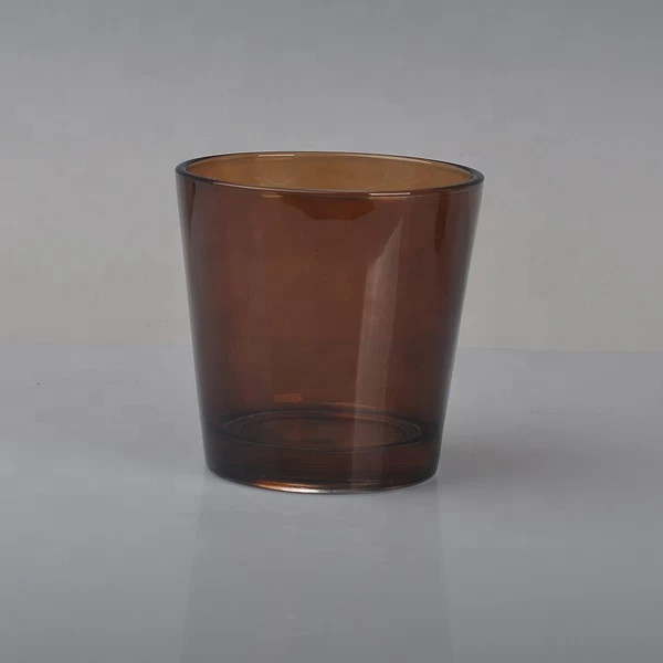 Hot sale amber glass candle holders