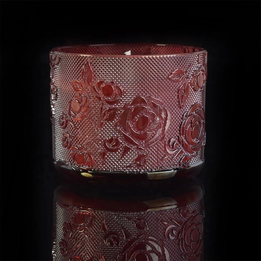 10oz 14oz 18oz Customized luxurious color round candle glass holder for wedding