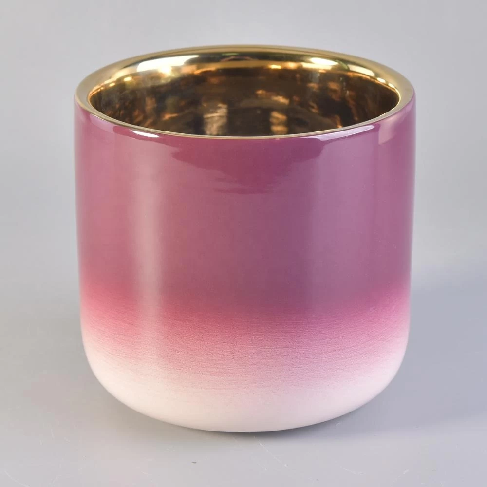 Wholesales rainbow ceramic candle holder home decor 10oz 16oz 20oz
