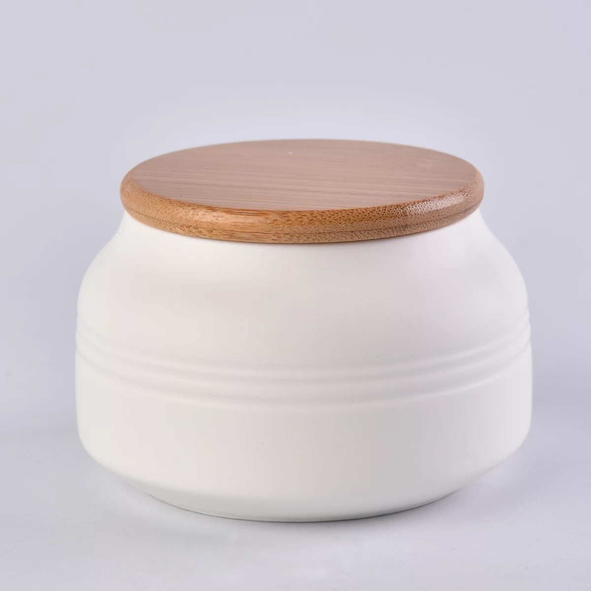 8oz matte white ceramic candle holder
