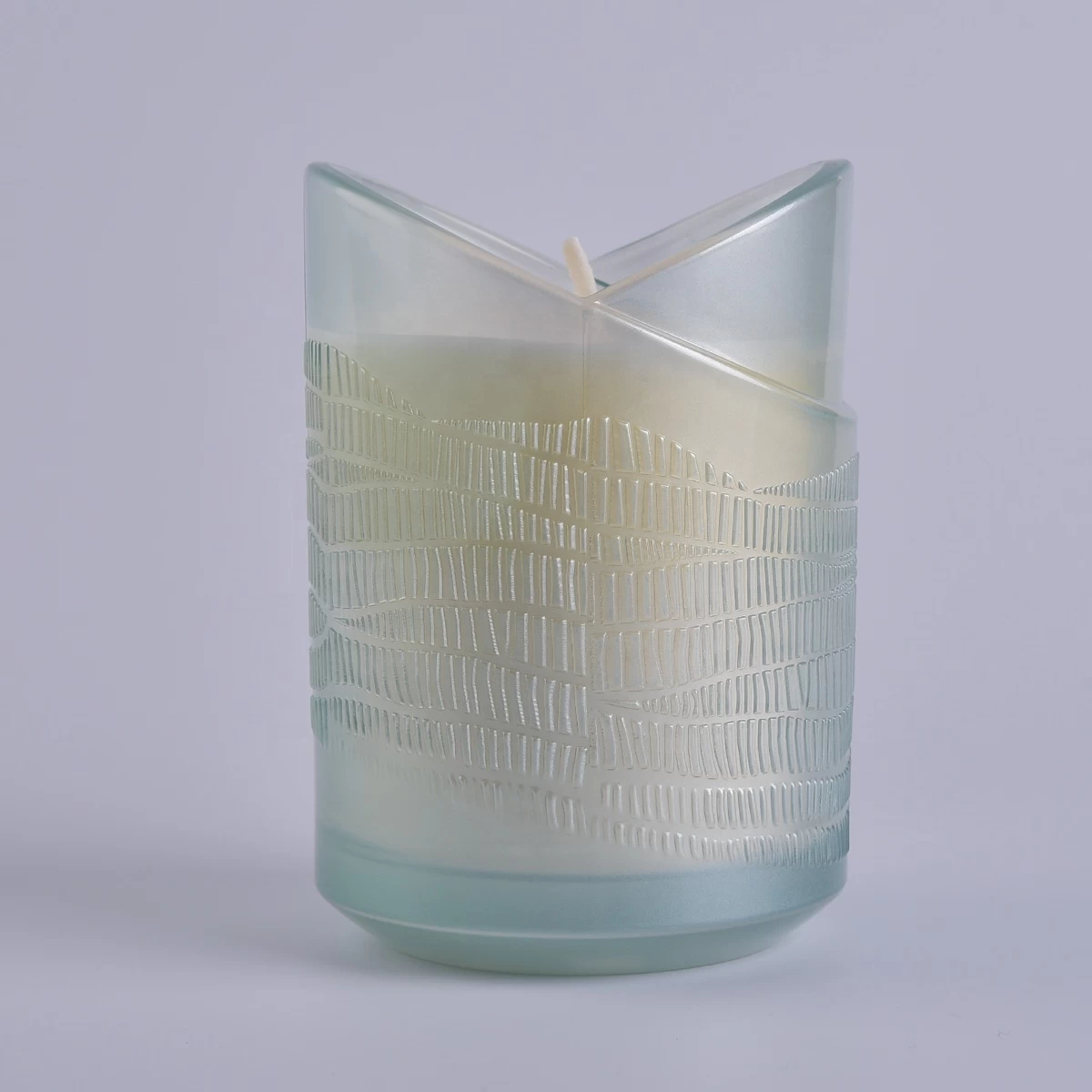 Sunny custom empty heart shape crystal glass Candle jar 10oz 20oz