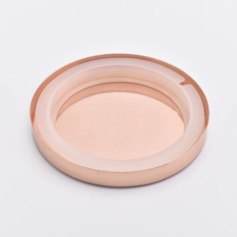 Luxury rose gold lids for candle glass jar