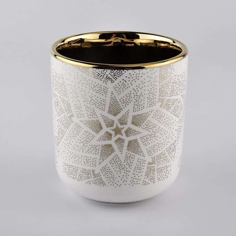 Custom Pattern Ceramic Candle Vessels Wholesale