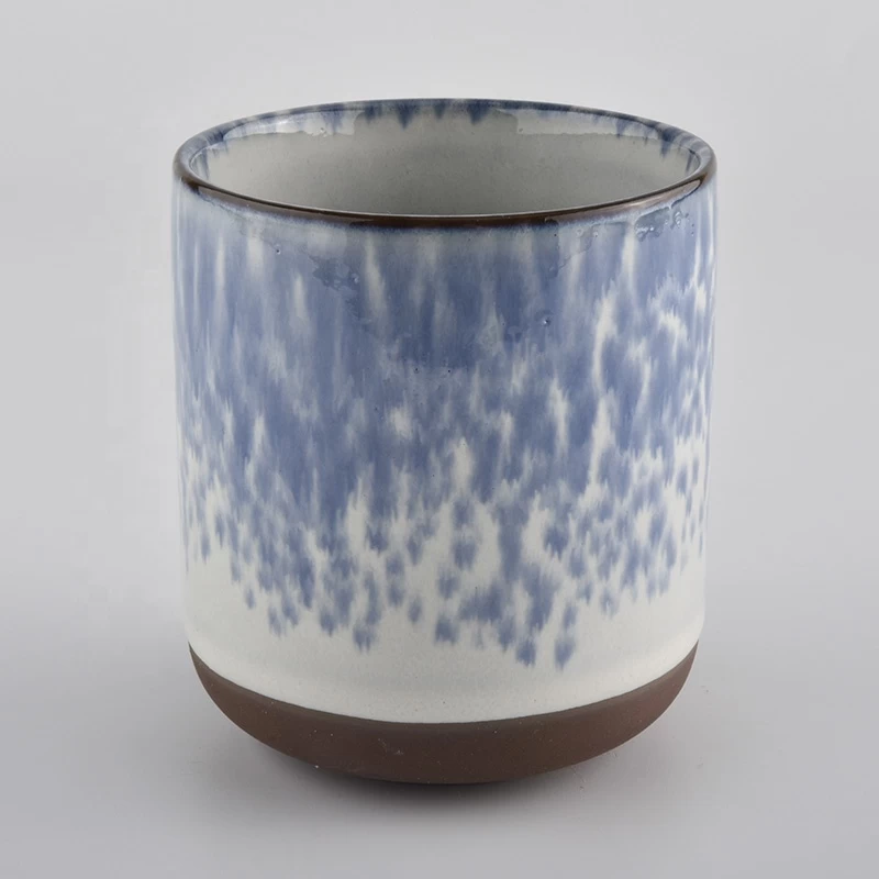 Fancy Round Bottom Glazing Ceramic Candle Jars 400ml wholesale