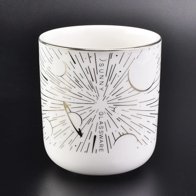 Luxury Custom Ceramic Candle Vessels For Home Deco