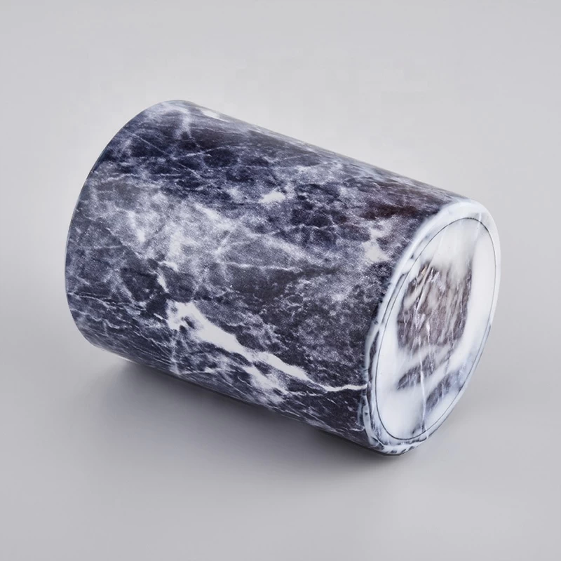 Marble Pattern Glass Candle Jars For Home Decoration