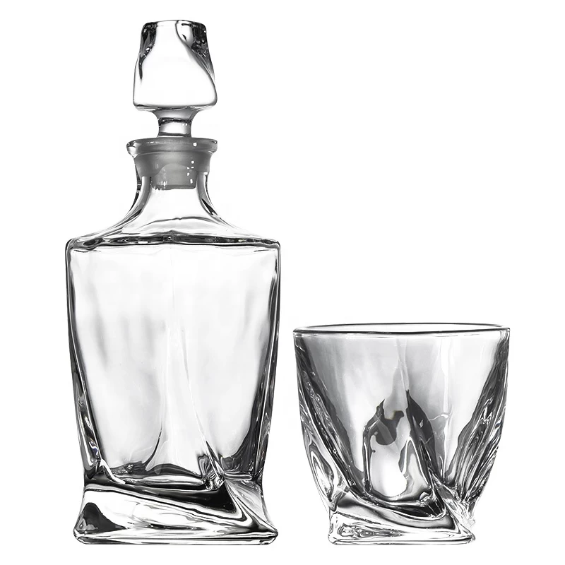 5 pieces in stock Lead-free Borosilicate Glass whiskey cups bottle sets