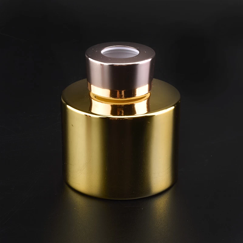 Gold Electroplating Reed Diffuser Glass Bottle With Caps