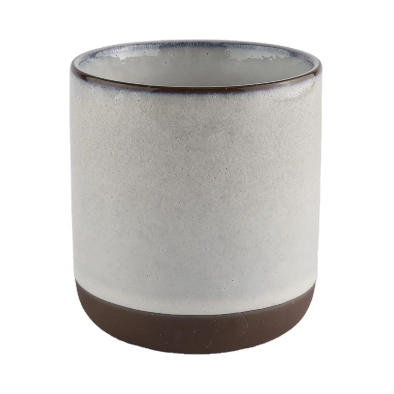 Matte White And Red Ceramic Jar Candle