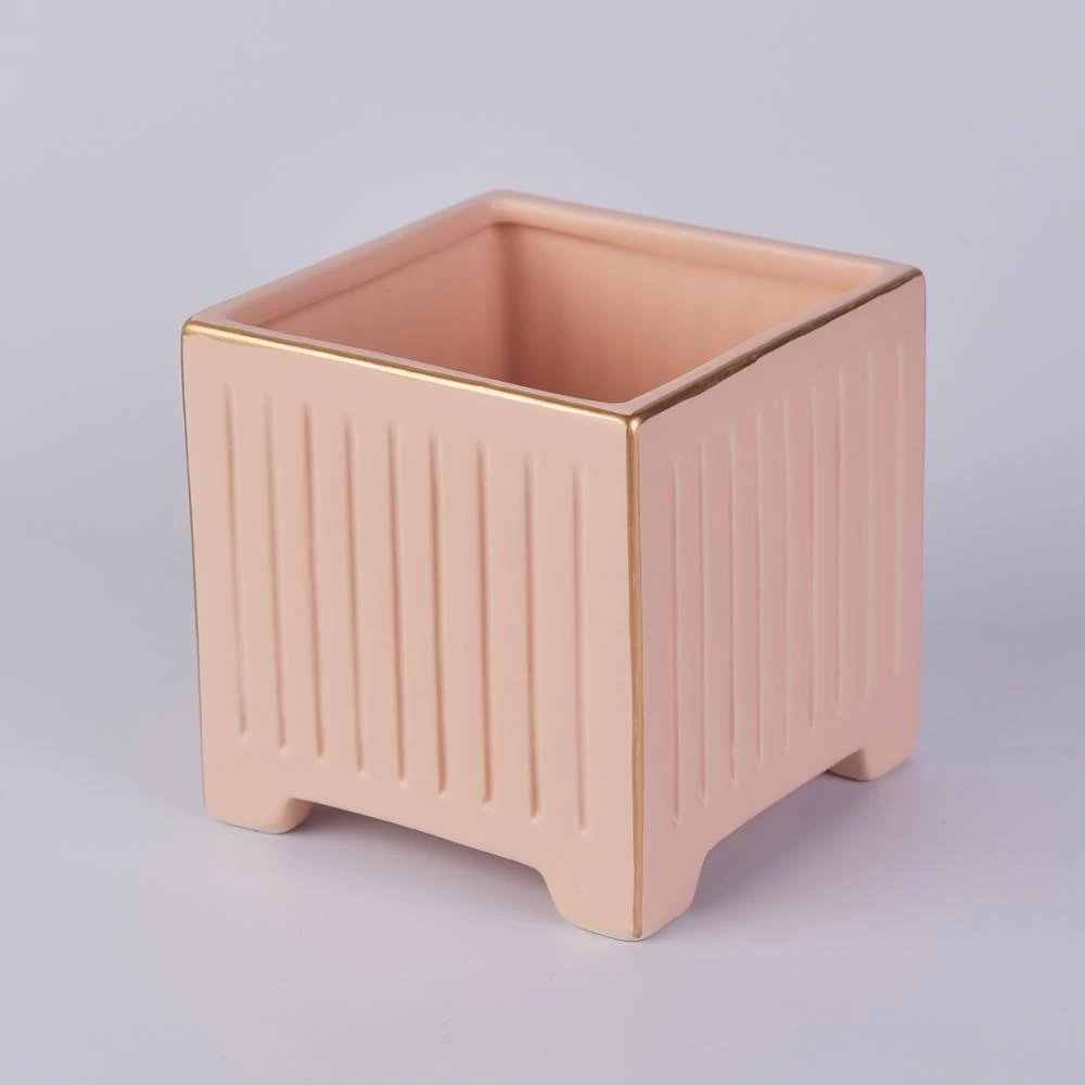 Popular Customized Square Ceramic Candle Jar