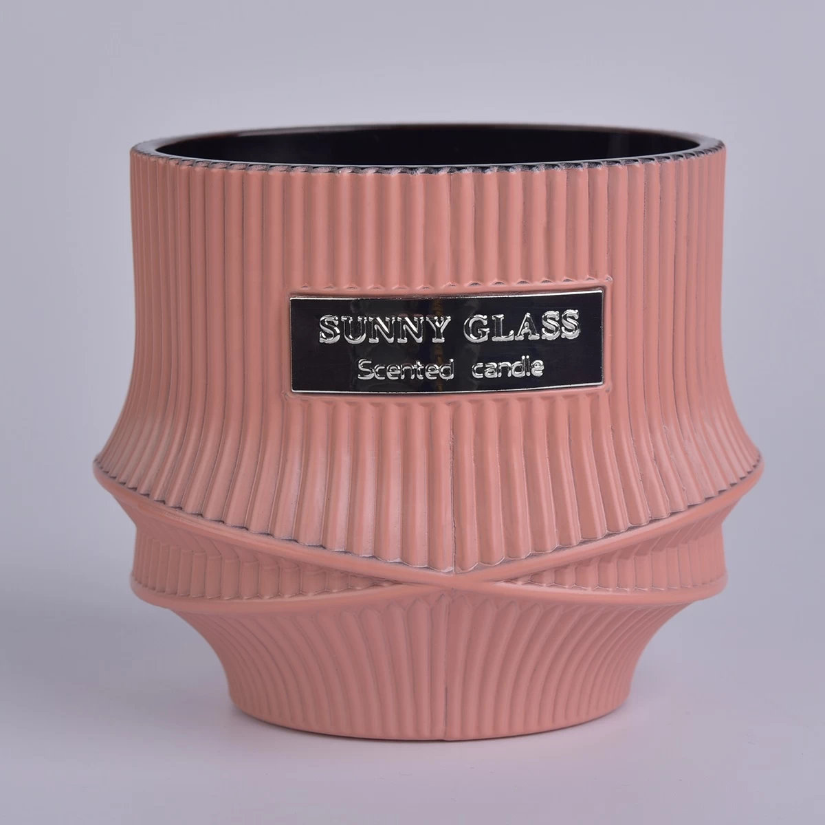 Sunny design custom decorative logo printing scented glass candle vessel