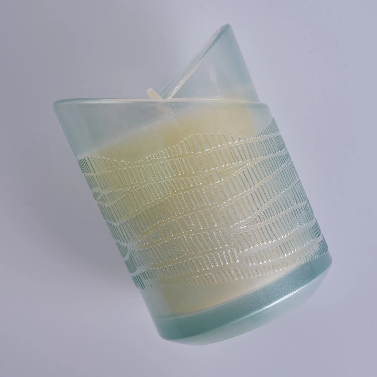 Sunny custom empty heart shape crystal glass Candle jar 10oz 20oz