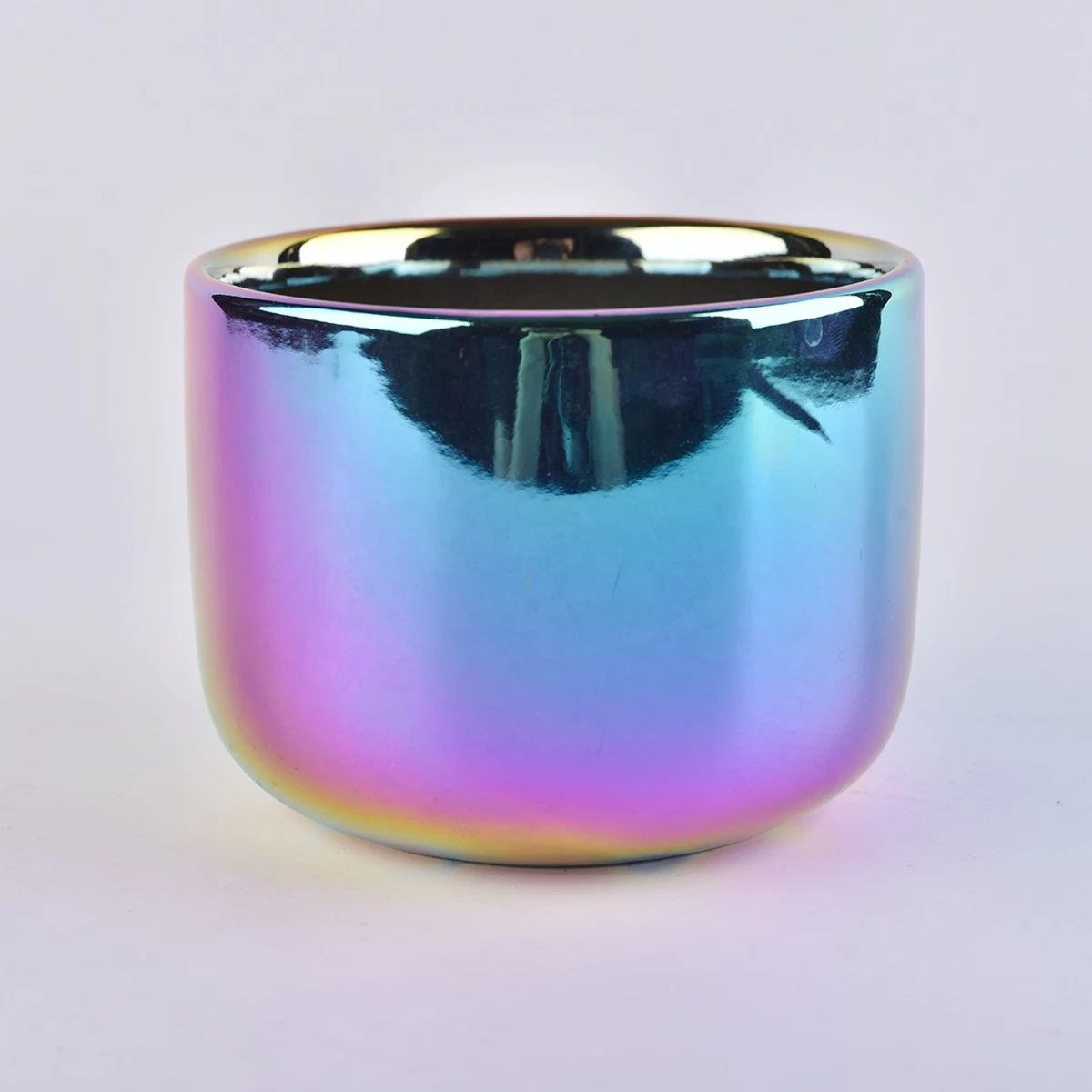 OEM ODM luxury iridescent glass candle holders home decoration